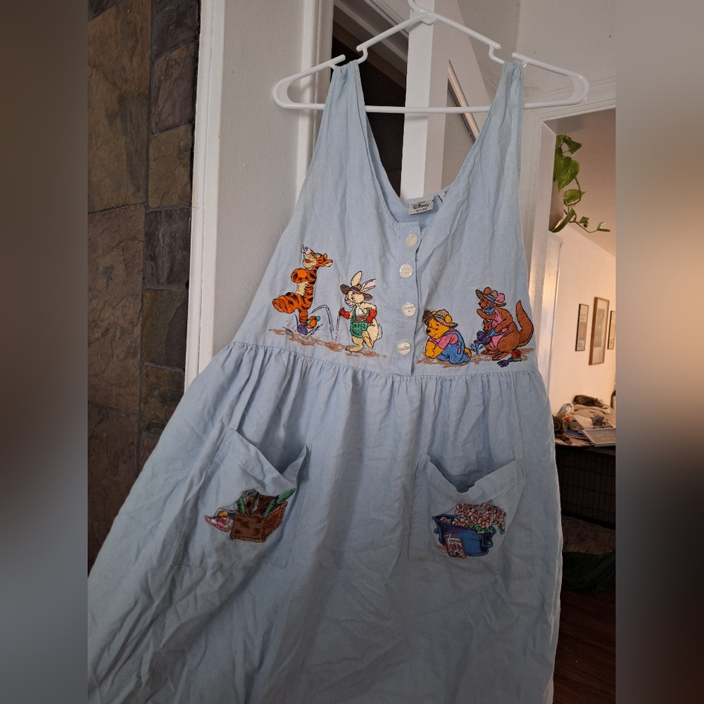 Vintage Winnie the Pooh embroidered gardening dress
